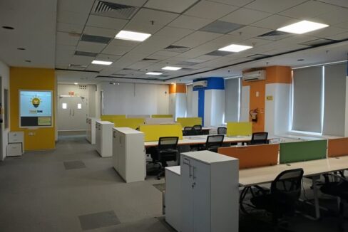 Modern commercial workspace interior highlighting efficient floor plate planning.