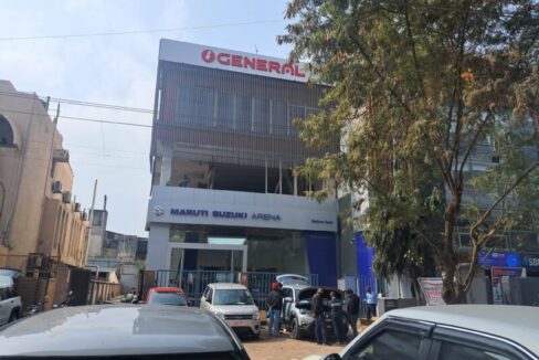 A modern, fully furnished small office space in Mohan Cooperative Industrial Estate featuring ergonomic desks and natural lighting.